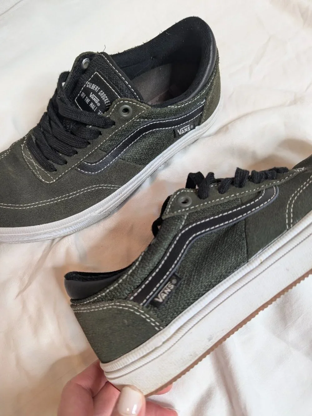Vans Gilbert Crockett Low Forest Green and Black Skate shoe, Size M6.5-W8
